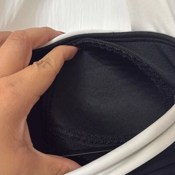 Lauren Ralph Lauren Bel Air Solids Shirred Bandeau black and white Size 4 - Picture 6 of 6